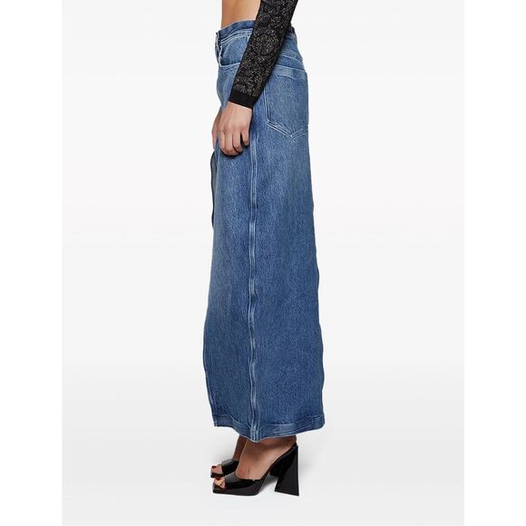 Alexander Wang Bonded Seam Crossover denim maxi skirt Size 25 - Picture 3 of 14